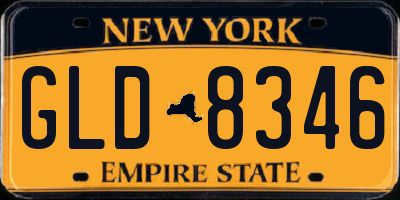 NY license plate GLD8346