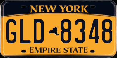 NY license plate GLD8348