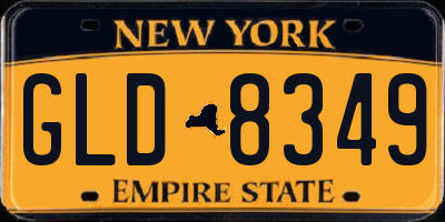 NY license plate GLD8349