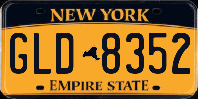 NY license plate GLD8352