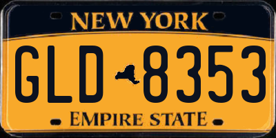NY license plate GLD8353