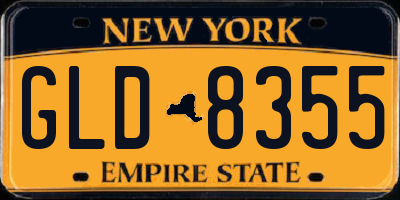 NY license plate GLD8355