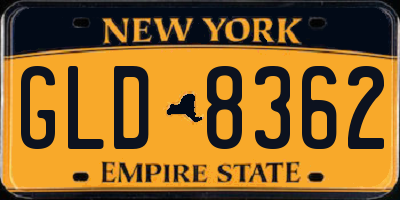NY license plate GLD8362