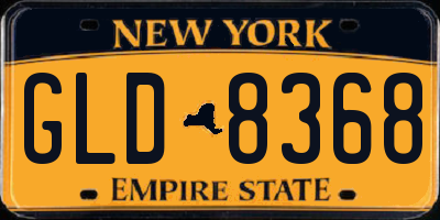 NY license plate GLD8368