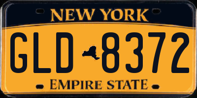 NY license plate GLD8372