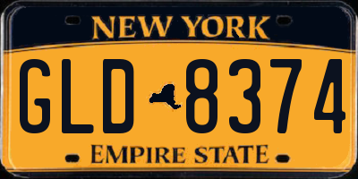 NY license plate GLD8374