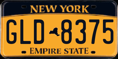 NY license plate GLD8375