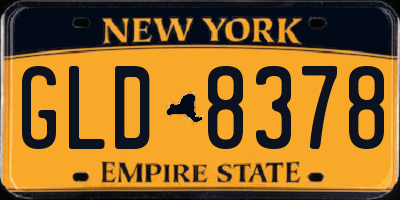 NY license plate GLD8378