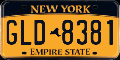 NY license plate GLD8381