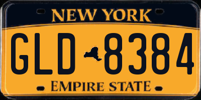 NY license plate GLD8384