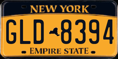 NY license plate GLD8394