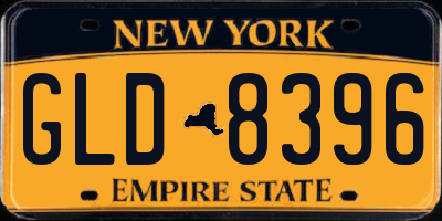 NY license plate GLD8396