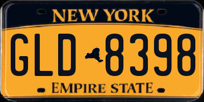 NY license plate GLD8398