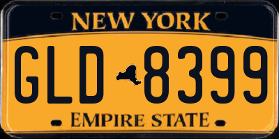 NY license plate GLD8399