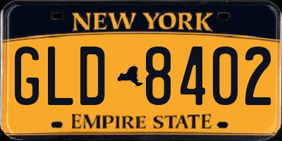 NY license plate GLD8402
