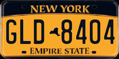 NY license plate GLD8404