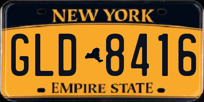 NY license plate GLD8416