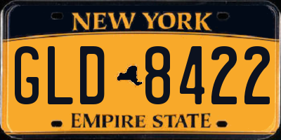 NY license plate GLD8422