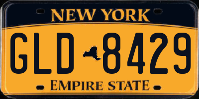NY license plate GLD8429