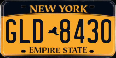 NY license plate GLD8430