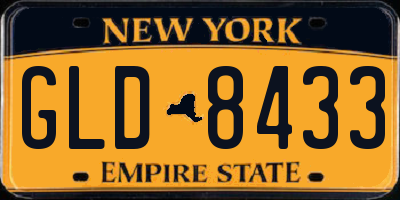 NY license plate GLD8433