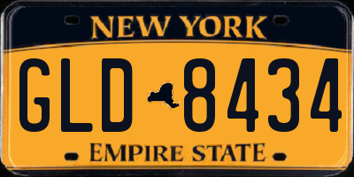 NY license plate GLD8434