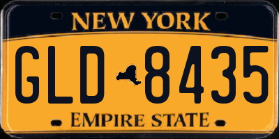 NY license plate GLD8435
