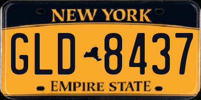 NY license plate GLD8437