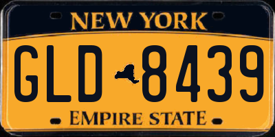 NY license plate GLD8439