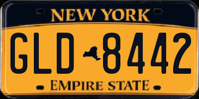 NY license plate GLD8442