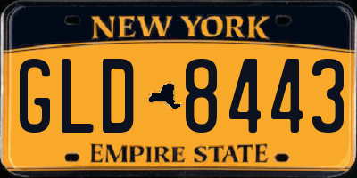 NY license plate GLD8443