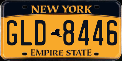 NY license plate GLD8446