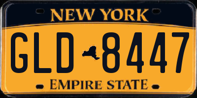 NY license plate GLD8447