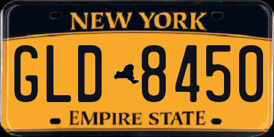 NY license plate GLD8450