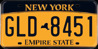 NY license plate GLD8451