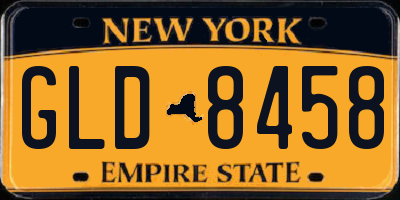 NY license plate GLD8458