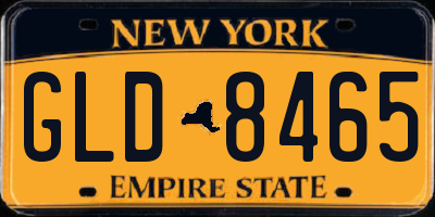 NY license plate GLD8465