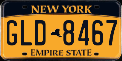 NY license plate GLD8467