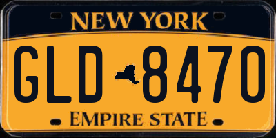 NY license plate GLD8470