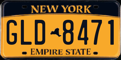 NY license plate GLD8471