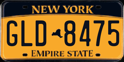 NY license plate GLD8475