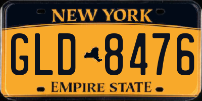 NY license plate GLD8476