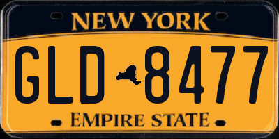 NY license plate GLD8477