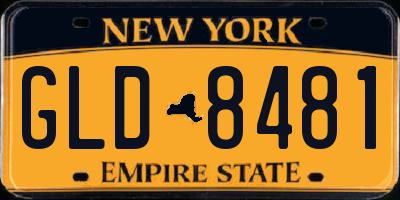 NY license plate GLD8481