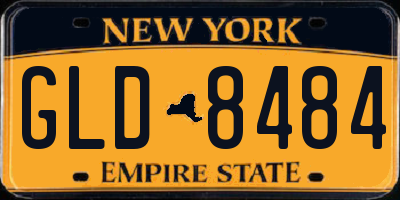NY license plate GLD8484