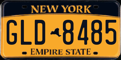 NY license plate GLD8485