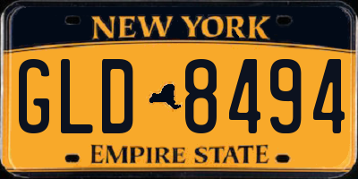 NY license plate GLD8494