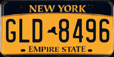 NY license plate GLD8496