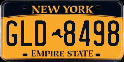 NY license plate GLD8498