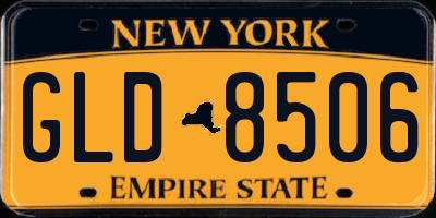 NY license plate GLD8506
